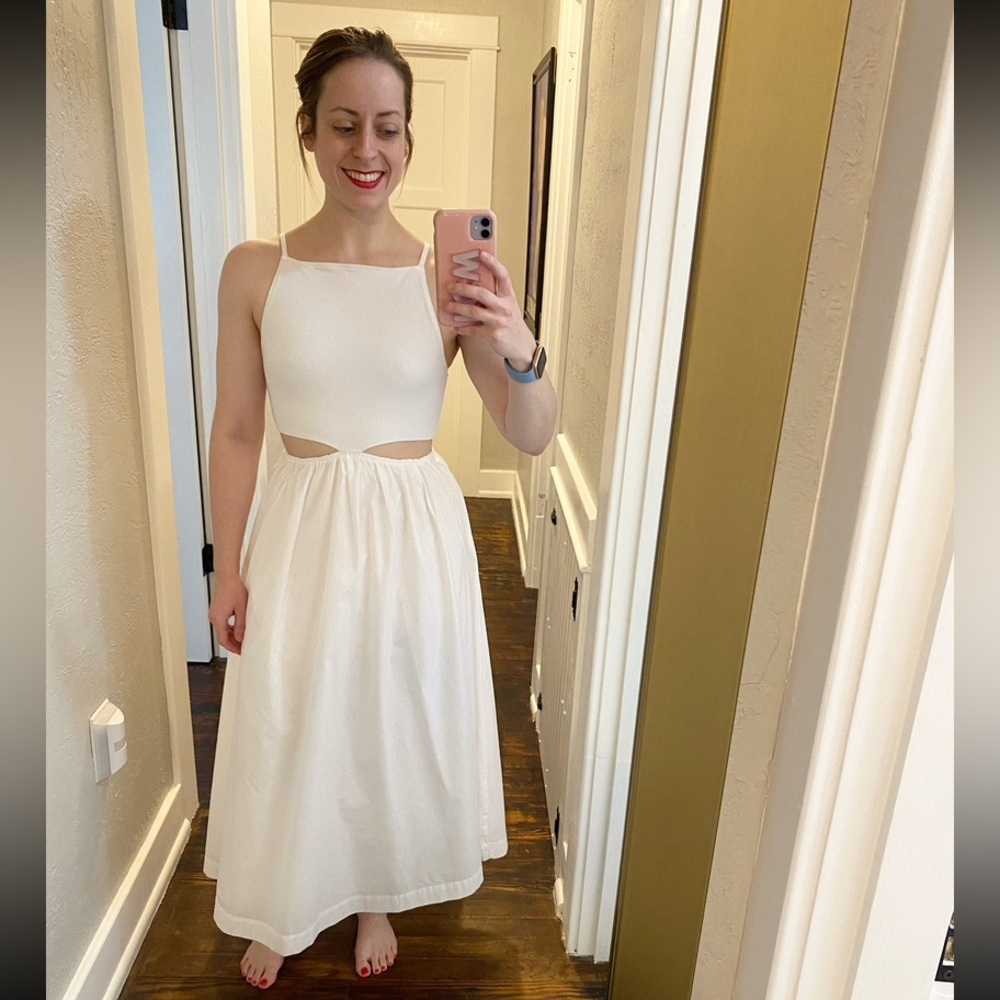 Abercrombie & Fitch White Cut-Out Dress
